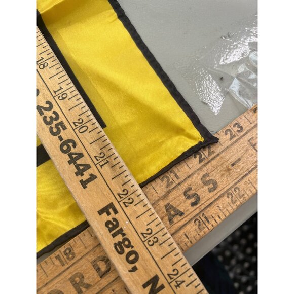 Berkshire Vintage Yellow Square Scarf Lightweight Acetate Bandana Neck Wrap - Picture 4 of 4
